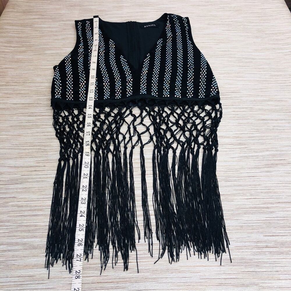 Banjul Black Rainbow Bling Fringe Top - Picture 12 of 16